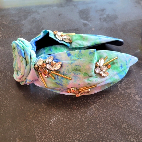 NWD Anthropologie NamJosh Namrata Joshipura Shibori Rosette Embellished Headband - Picture 10 of 11